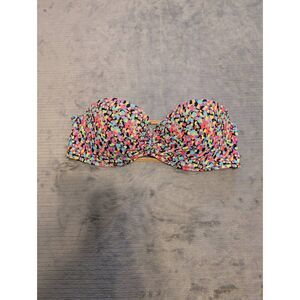 Victoria's Secret Confetti Neon Strappy Bandeau Bikini Top size 34C